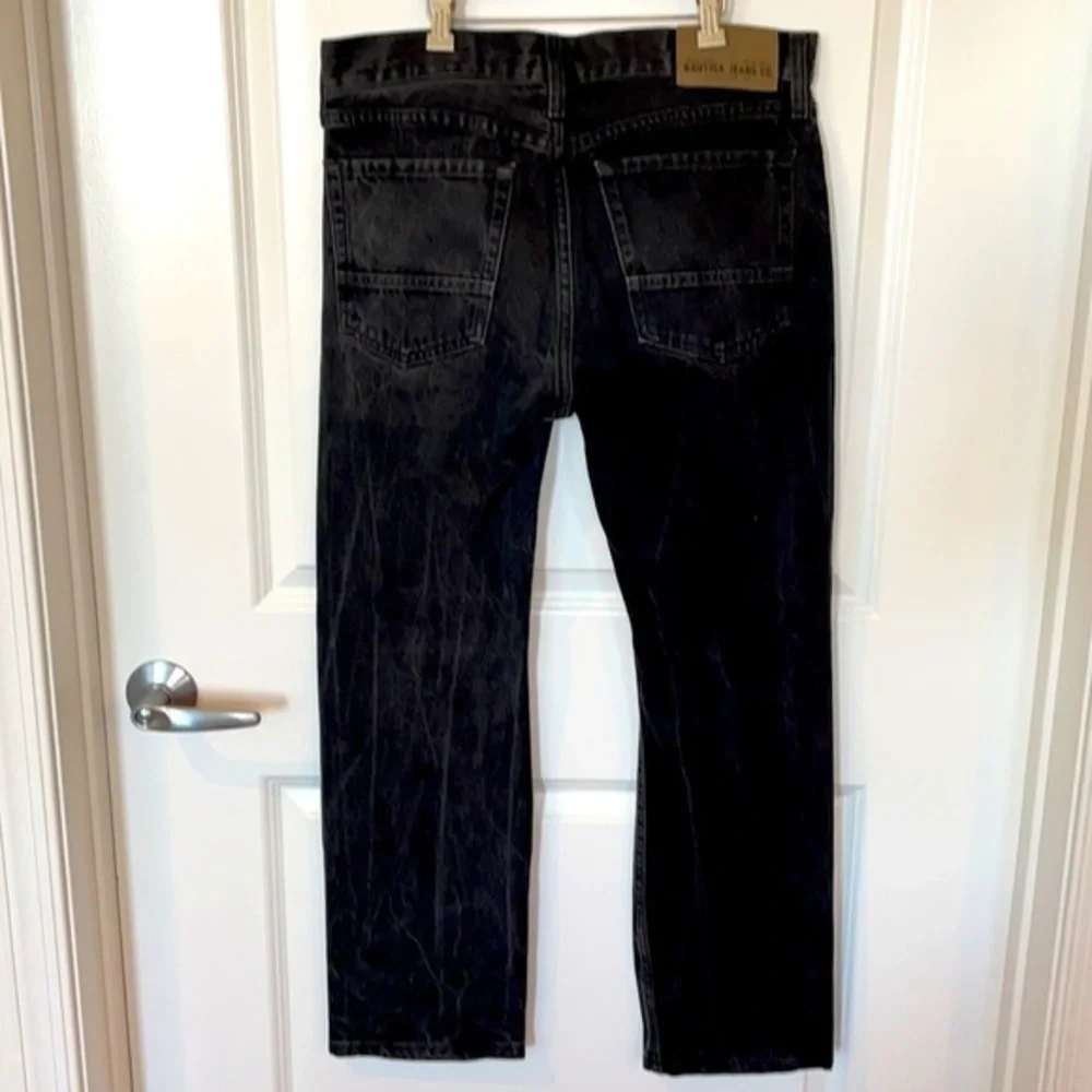 NAUTICA | Men’s Blackish Gray Faded Wash Straight Fit Jeans Size 32 X 30